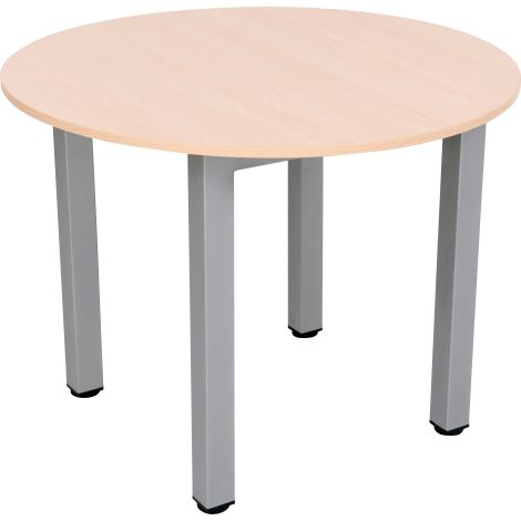 Masa rotunda, diam 100 cm, inaltime 76 cm, culoare artar, scoala, sala asteptare - imagine 7